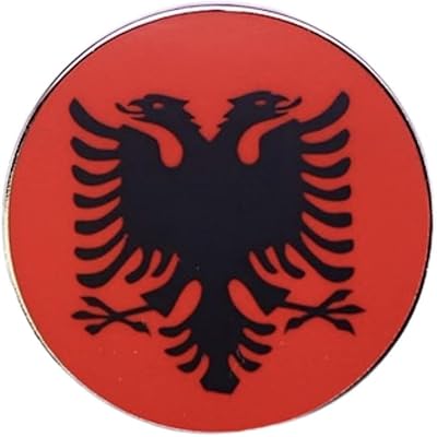 Badge à épingle en émail avec motif drapeau de l'albanie pour le jour