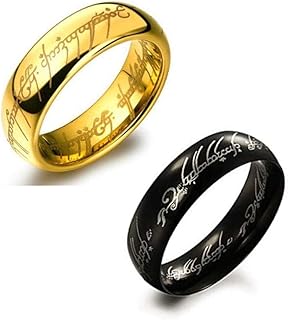 Bague en acier inoxydable 100% originale du seigneur des anneaux, sertie de couleur