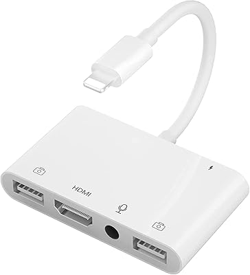 Adaptateur castowave lightning vers hdmi, adaptateur iphone vers tv, adaptateur de microphone
