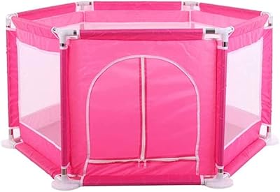 Barrière de sécurité pliable pour bébé avec 50 balles (rose)
