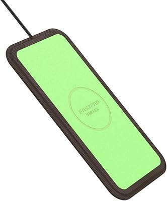 Chargeur sans fil fastpad qi ultra slim en cuir polyuréthane de couleur verte