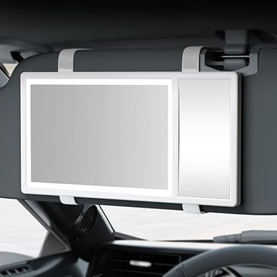 Miroir de courtoisie de voiture basegon, miroir de maquillage de voiture avec pare-soleil