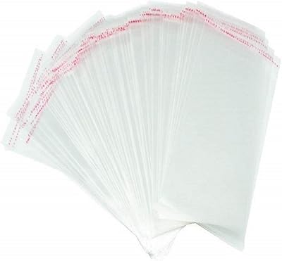 100 sacs en plastique transparent refermables en cellophane en polypropylène auto-adhésif de 5