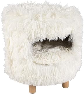 Maison pour chat doofu plus avec peluche longue, taille 31 x 31 x