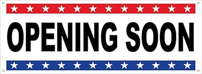 4 less co 18x48 pouces ouverture bientôt bannière en vinyle avec œillets usa