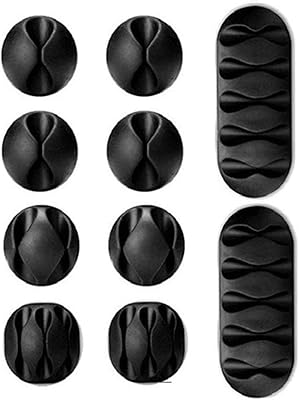Ensemble de 10 serre-câbles usb, organisateur de câbles de bureau en silicone adhésif