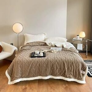 Nouvelle couverture en velours monocouche, couverture thermique chaude en flanelle pour l'été et l'hiver, couverture pour lit double (beige). Diaytar Sénégal : L'e-commerce qui vous ressemble