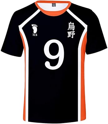 Haikyuu t-shirt anime cosplay costume impression 3d manches courtes uniforme de sport ample