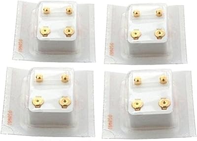 Boucles d'oreilles piercing plaquées or 24 carats (lot de 4), acier inoxydable jaune