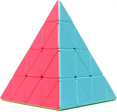 Cube pyramidal trobid 4x4 cube triangulaire sans autocollant 4x4x4 magique pyraminx pour la stimulation