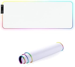 Tapis de souris de jeu proate rgb blanc, doux et lisse, en microfibre