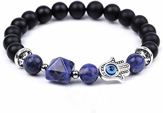 Bracelet liska en pierre naturelle (bleu sodalite) avec protection des mains contre le mauvais. Plus de choix, moins de dépenses avec Diaytar