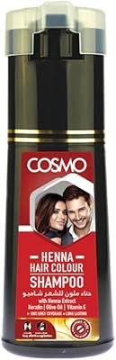 Shampoing colorant capillaire au henné naturel et sain cosmo vip pour unisexe