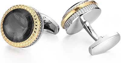 Boutons de manchette uniques au design classique et élégant avec boîte cadeau