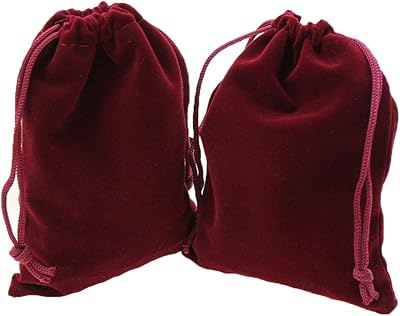 50pcs homixes sacs à bijoux en velours doux avec cordon de serrage