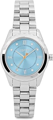 Montre à quartz analogique esprit pour femme avec cadran bleu clair (es1l320m0055), couleur