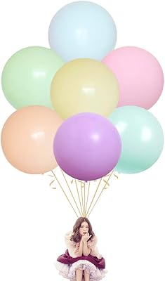 Grands ballons ronds de 36 pouces, paquet de 7 ballons macarons épais
