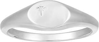 Bague pinky carrée plaquée or 18 carats avec motif étoile du nord ovale