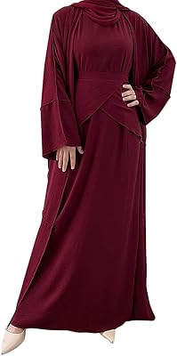 Abaya musulmane pour femmes, ensemble de 3 pièces, robe de prière islamique ouverte