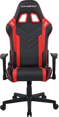 Chaise de jeu dxracer prince series - noir et rouge (jeux électroniques)