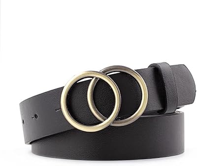 1 paquet de ceintures en simili cuir noir pour femme, ceinture en jean