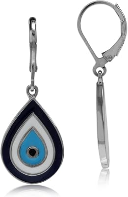 Boucles d'oreilles pendantes en argent sterling 925 plaqué or contre le mauvais œil