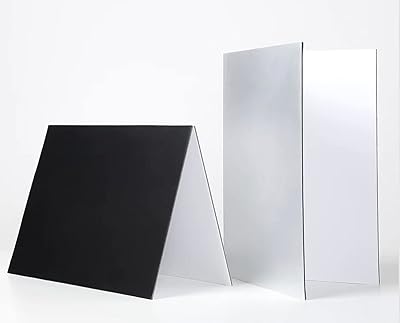 Carte miroir de photographie ambitieuse, papier de fond noir argent blanc, planche pliante épaisse, 21 x 29,5 cm (2 pièces). Diaytar : Des prix qui défient toute concurrence
