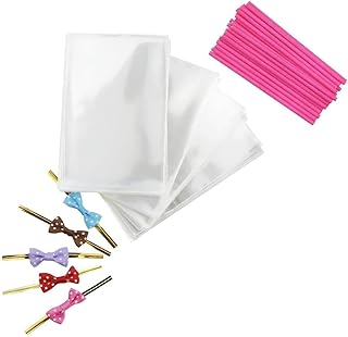 Ensemble de sacs à friandises pour gâteaux 100 bâtonnets de sucettes en papier