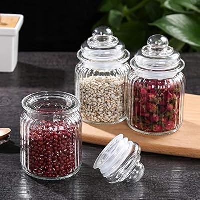 Pot en verre cre in sha avec couvercle, 350 ml, 2 pièces, transparent