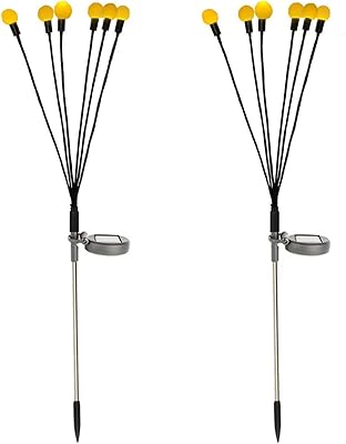 Morelian lot de 2 lampes solaires pivotantes lucioles à 6 têtes, contrôle intelligent