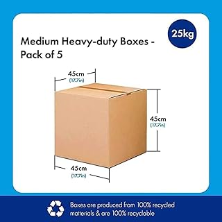 Pack de 5 boîtes de transport et d'emballage en carton double paroi 100%
