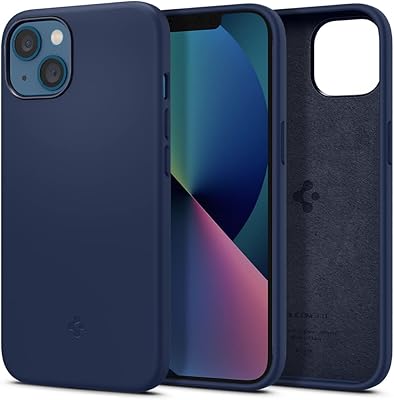 Coque en silicone spigen conçue pour iphone 13 - bleu marine