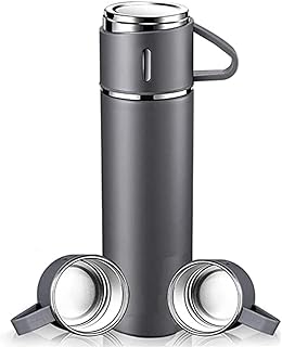 Thermos thermique en acier inoxydable avec tasse pour café, eau, boissons chaudes