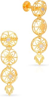 Boucle d'oreille en or pur 22 carats (916) malabar et diamant eg1127243_t, or