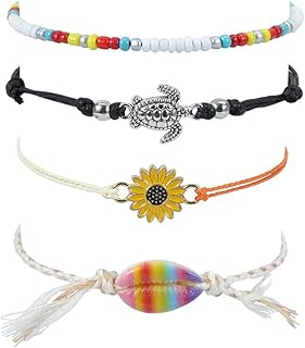 Javist ensemble de 5 bracelets de cheville en perles d'argent accessoires de pieds