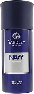 Spray corporel yardley london navy pour homme, parfum marin rafraîchissant, 150 ml