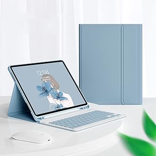 Étui avec clavier anglais arabe tamia et souris bluetooth pour ipad 10,2 pouces