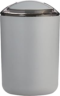 Poubelle à déchets en plastique pivotante de 5 litres - gris