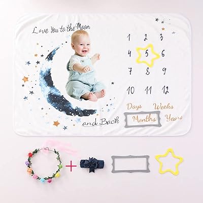 Couverture de beauté avec motif photo mensuel pour les nouveau-nés les baby showers