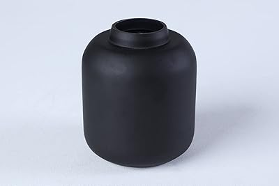 Vase moderne pan emirates hon furniture de budur, taille 13x12 cm, noir mat