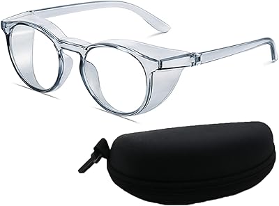 Lunettes de sécurité antibuée castowave avec protections latérales, lunettes de protection rondes uv400, lunettes transparentes pour hommes et femmes (bleu). Diaytar : Votre source de bonnes affaires en ligne