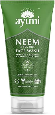 Nettoyant visage ayumi neem et arbre à thé. végétalien sans cruauté envers