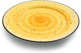 Assiette plate en porcelaine borselita, taille 6 pouces, jaune