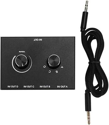 Commutateur audio hacbop 4 ports, adaptateur audio aux stéréo 3,5 mm, 4 entrées