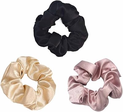 3 pièces élastiques en satin de soie pour cheveux, chouchous pour cheveux, chouchous