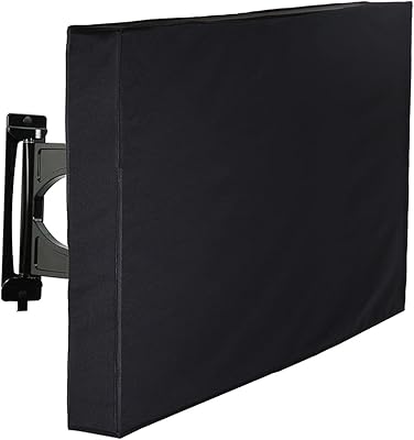 Icam housse de télévision extérieure étanche et anti-poussière avec poche inférieure pour télécommande