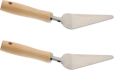 Spatule plate bestonzone en acier inoxydable avec manche en bois outils de transfert