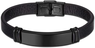Bracelet en cuir rétro européen élégant pour hommes avec fermoir magnétique en acier