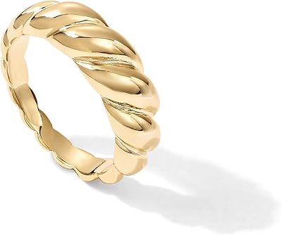 Pavoi bague en forme de dôme épais plaqué or 14 carats | anneaux