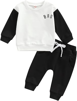 Vêtements pour bébés garçons, t-shirt à manches longues avec lettres imprimées et pantalon